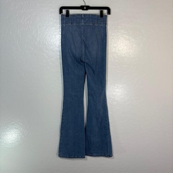 We The Free Jeans Womens 25 Blue High Rise Flare Bell Bottom Jayde Free People - Picture 4 of 7
